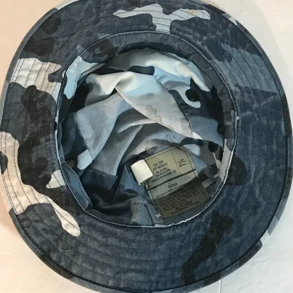 Military Blue Camo Camouflage Cap Bucket Hat - Picture 5 of 6